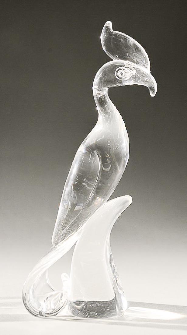Large Steuben glass phoenix bird crystal sculpture, (1 of 3)