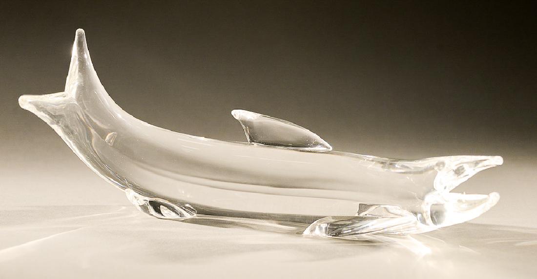 Large Steuben crystal salmon, glass fish sculpture with (1 of 4)