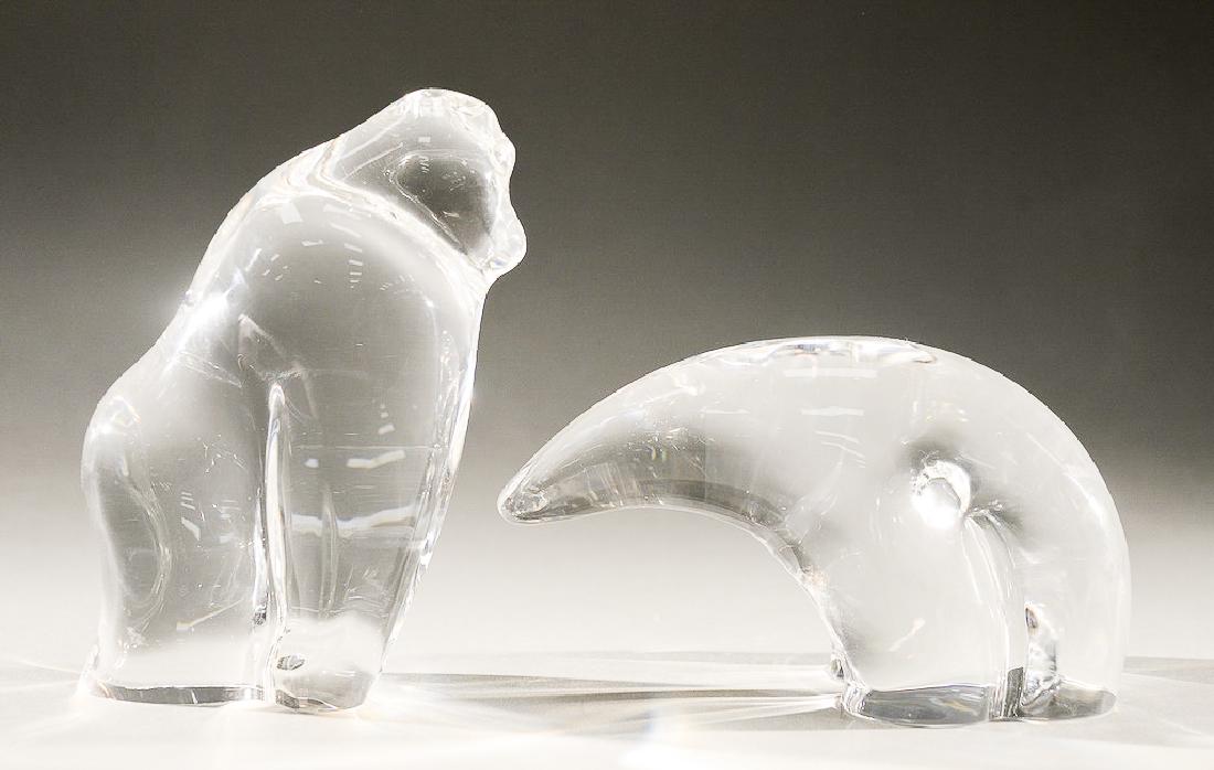 Two Steuben glass animal sculptures including polar (1 of 5)
