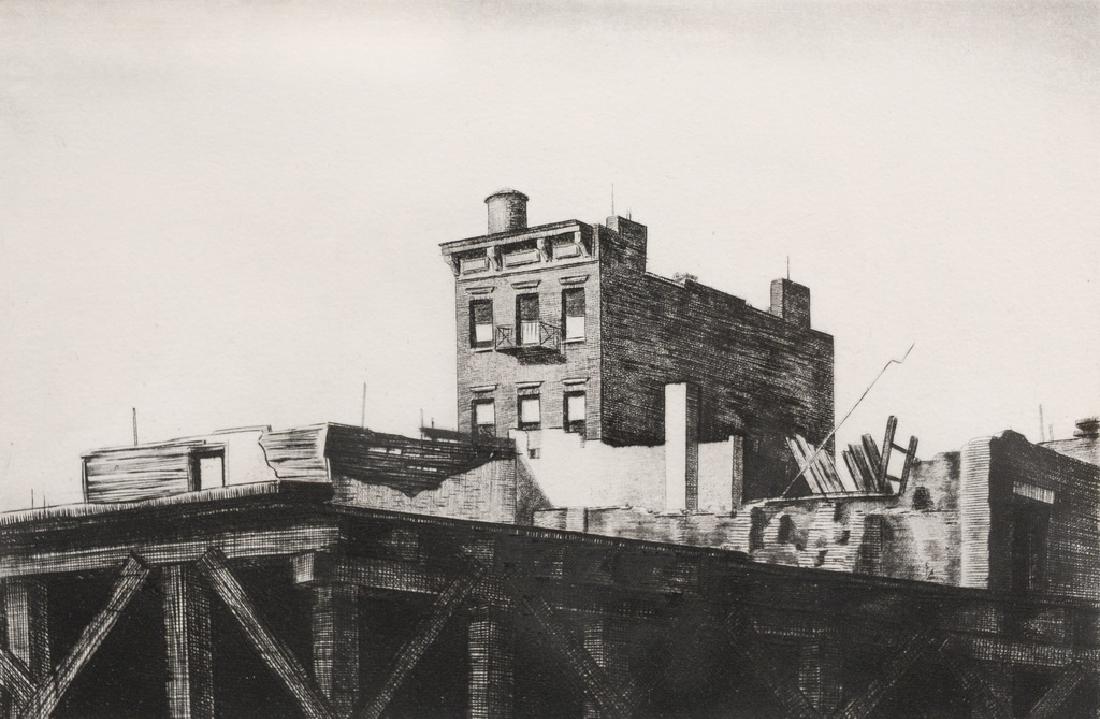 Armin Landeck (1905-1984),  drypoint,  "Demolition No. (1 of 6)