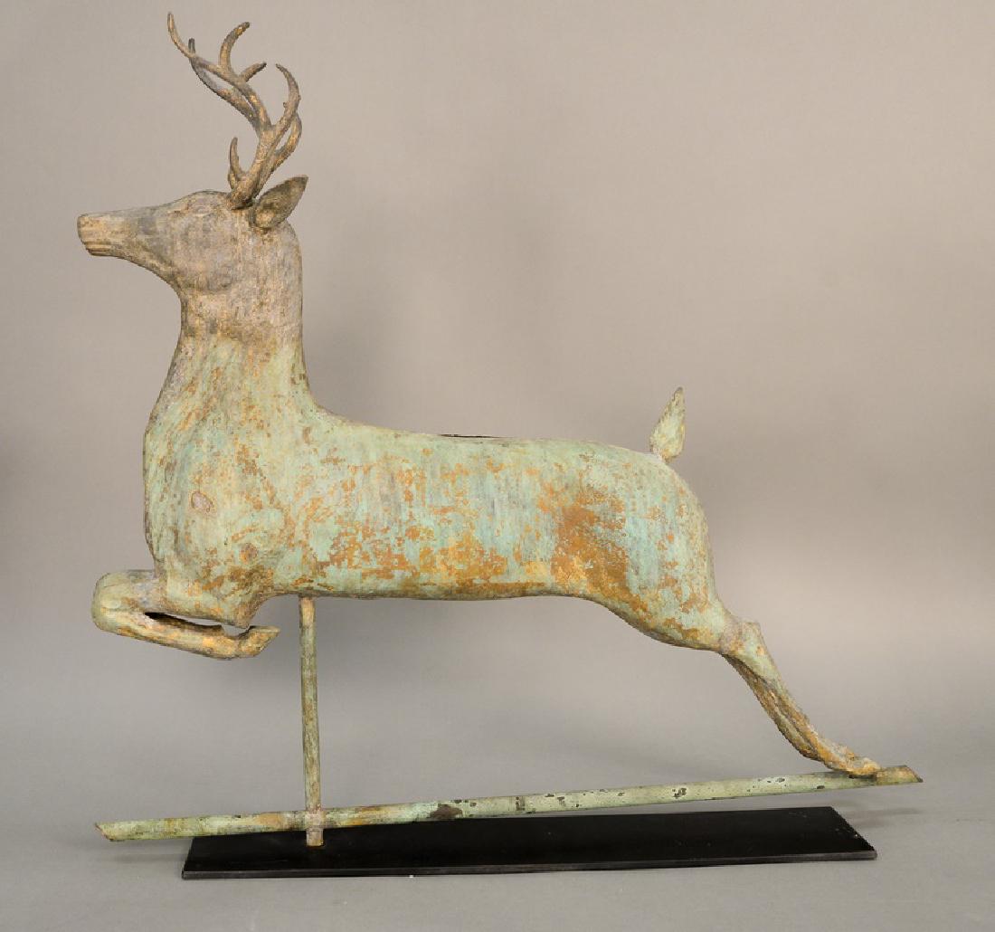 Leaping stag weathervane, copper with zinc head, (1 of 11)