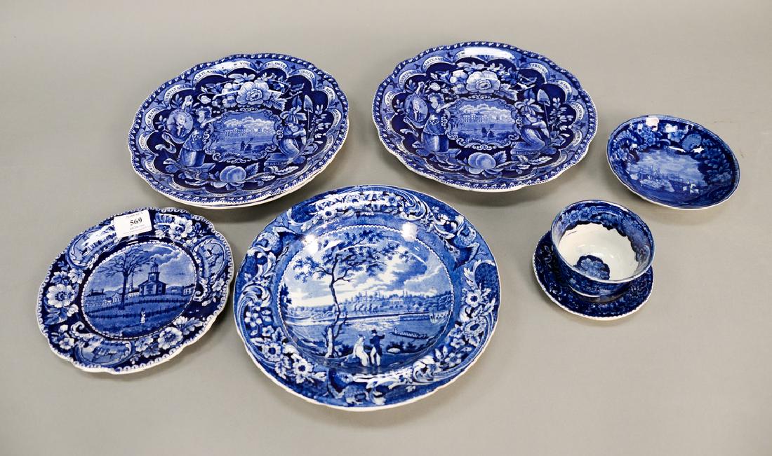 Seven piece lot of Historic Staffordshire to include (1 of 8)