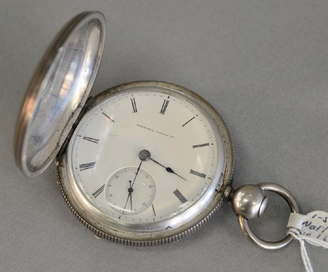 Large coin silver closed face pocket watch, works: Large coin silver closed face pocket watch, works signed J.T. Ryerson #1258 Elgin, 56mm