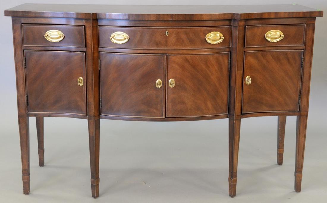 Henredon federal style mahogany sideboard with banded: Henredon federal style mahogany sideboard with banded top ht. 37in., wd. 60in.