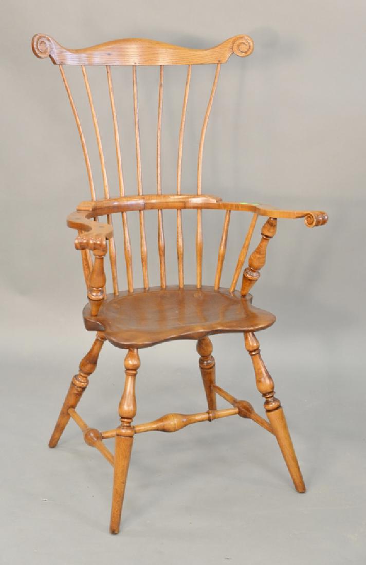 Virginia Craftsman Windsor fan back knuckle armchair.: Virginia Craftsman Windsor fan back knuckle armchair.