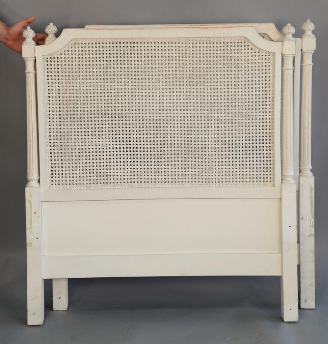 Pair of caned Louis XV style twin headboards. ht. 44: Pair of caned Louis XV style twin headboards. ht. 44 in. wd. 40 in. Provenance: An Estate from 5th Avenue, New York