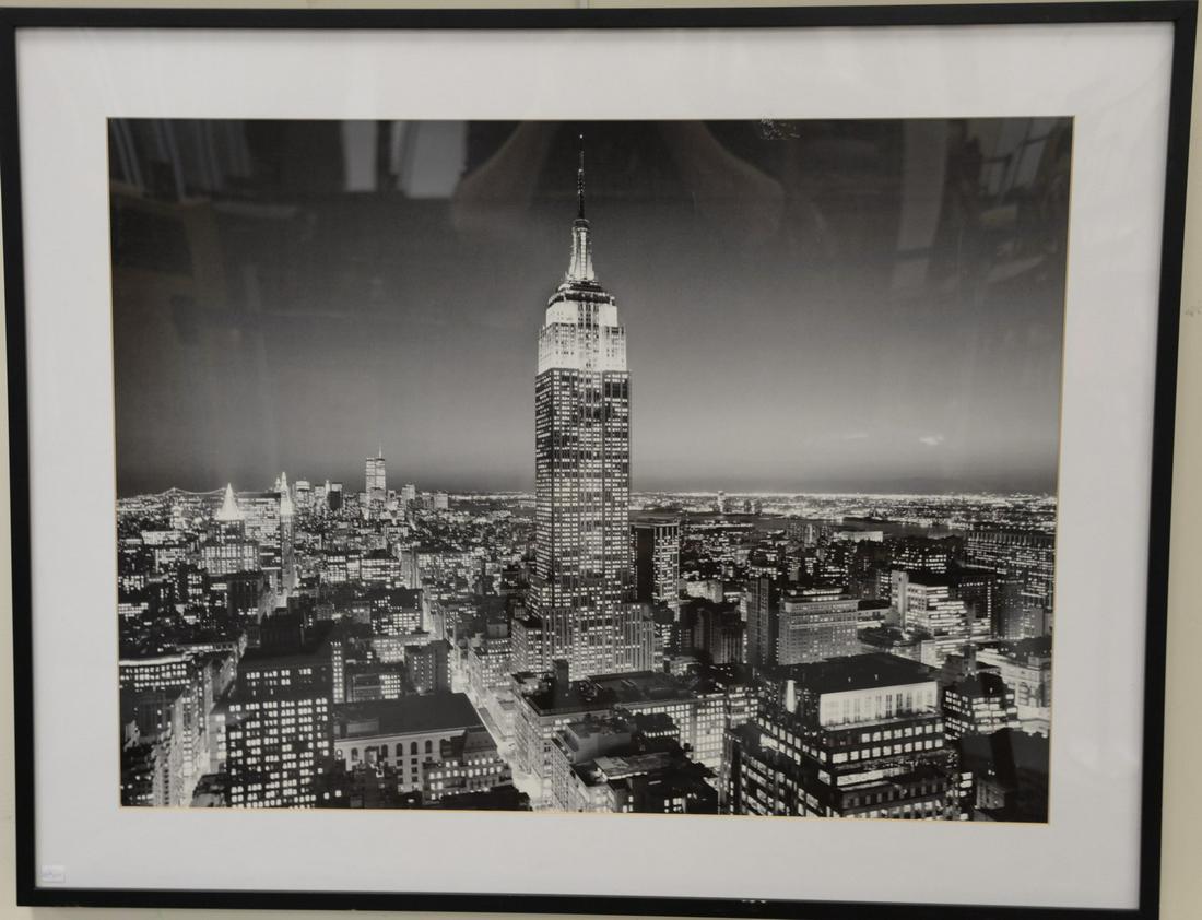 Three large framed photographs/prints to include: Three large framed photographs/prints to include photograph landscape signed Marcie Kregar; C-print NYC Empire State Building, unsigned; Photograph signed Gary Saw Putio 1986 - "Be Careful", sight siz