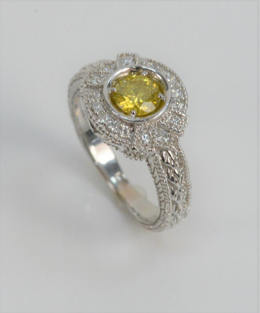14 Karat White Gold Ring Set with Canary Yellow (1 of 4)