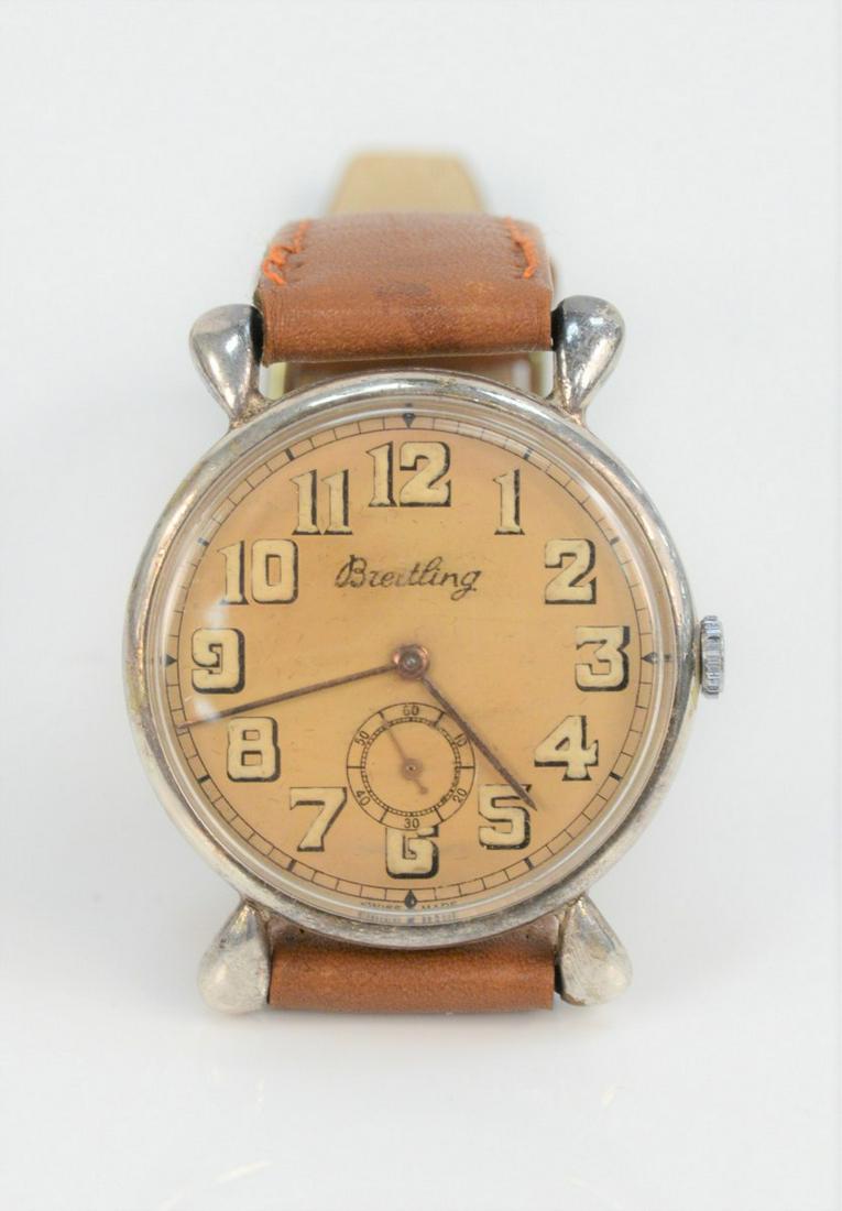 Breitling Mens Vintage Wristwatch, having tan dial and (1 of 3)