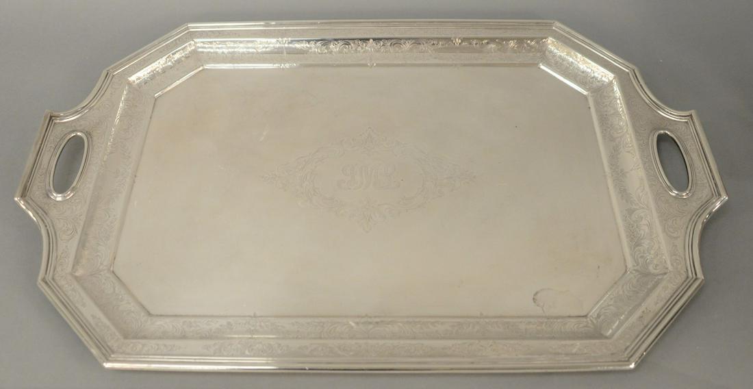 Spaulding Sterling Silver Tray, with two handles, (1 of 4)