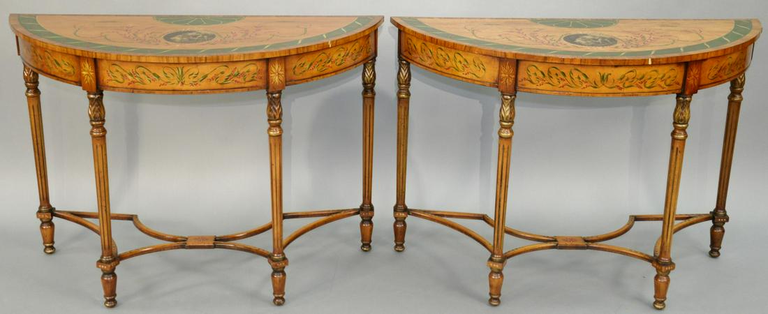 Pair of George III Style Paint Decorated Fruitwood And (1 of 6)