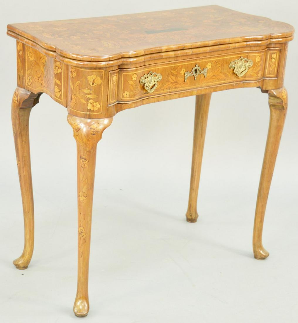 Dutch Rococo Mahogany and Marquetry Inlaid Games Table, (1 of 7)