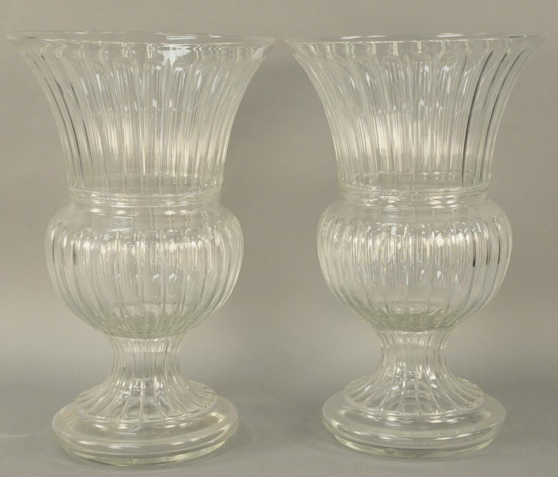 Pair of Monumental Baccarat Style Crystal Urns, 20th (1 of 3)