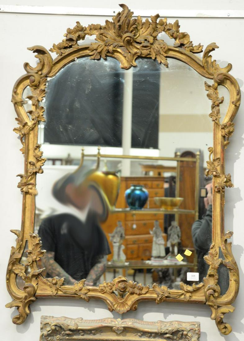 A Louis XV/XVI Transitional Carved Giltwood Mirror, (1 of 3)