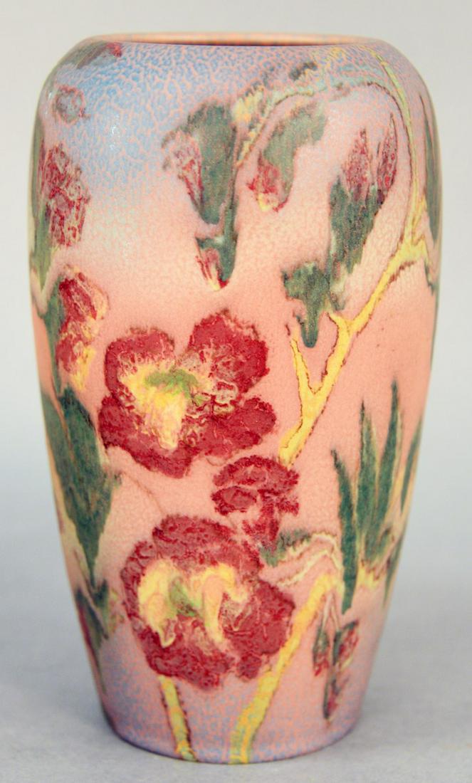 Louise Abel Rookwood Vase, 1922 mat glazed, pink ground (1 of 3)