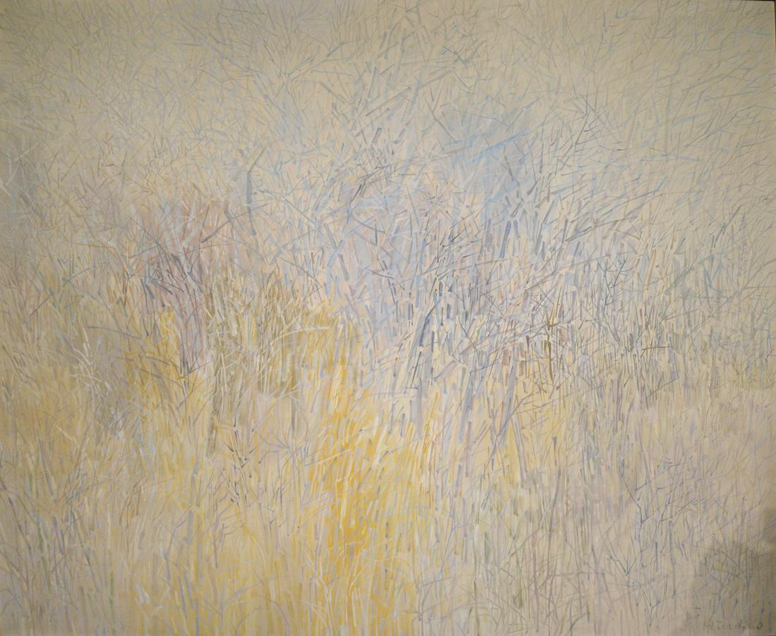 Gabor F. Peterdi (1915 - 2001), Misty Brush, acrylic on: Gabor F. Peterdi (1915 - 2001), Misty Brush, acrylic on canvas, signed and dated lower right Peterdi 60, signed again, dated and titled on reverse. 45" x 59".