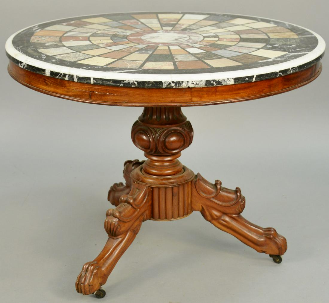 Regency Parcel Gilt Mahogany Marble Top Center Table, (1 of 4)