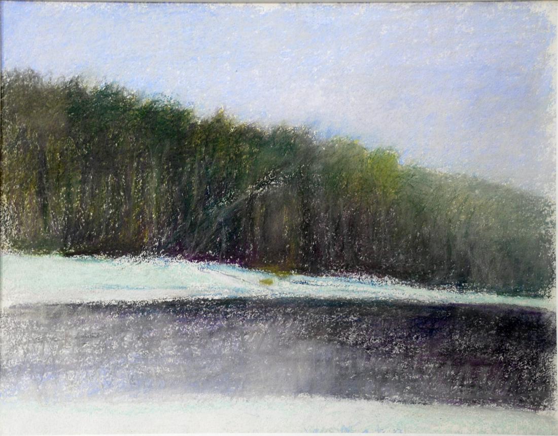 Wolf Kahn (1927), "Lake Shore", pastel on paper, sign (1 of 4)