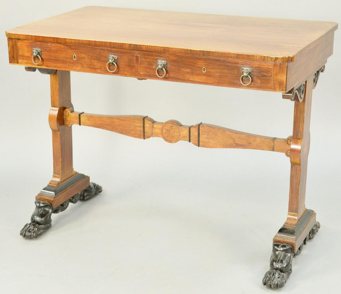 William IV Inlaid Rosewood Sofa Table, with ebonized (1 of 6)