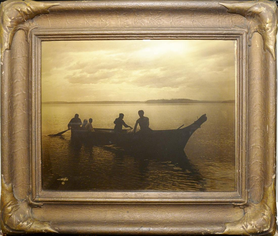Edward Curtis (1868 - 1952), "Homeward" 1898, orotone (1 of 3)