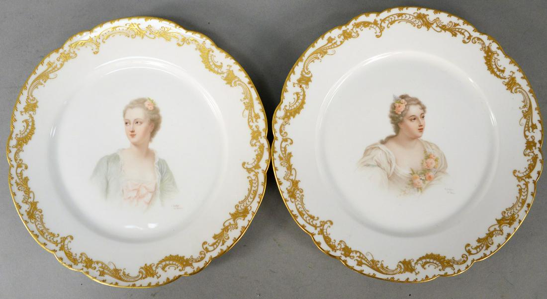Set of Fourteen Paris Porcelain Portrait Plates, each (1 of 6)