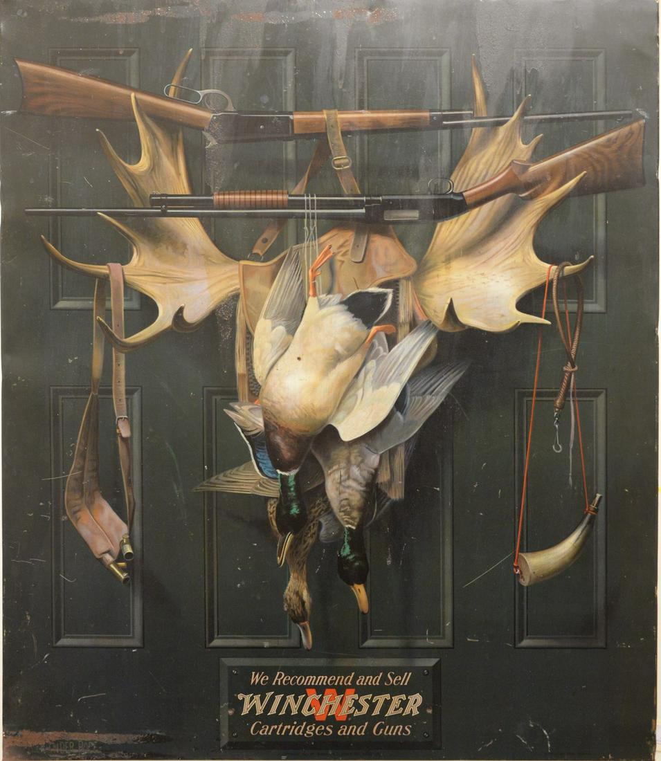 Winchester Advertising Tin Sign, "The Green Door", (1 of 4)