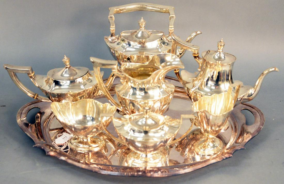 Seven Piece Gorham Sterling Silver Tea and Coffee Set, (1 of 5)