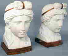 Pair of Italian Carrara Marble Bust of "Apollo (1 of 4)