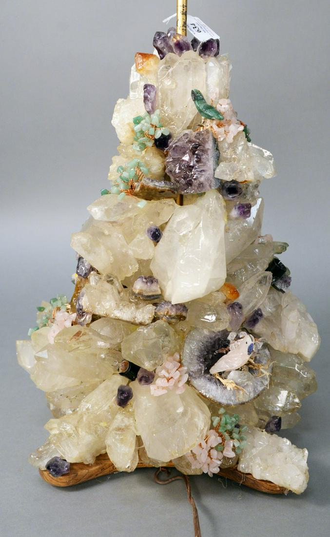 Grotto Rock Crystal Table Lamp, pyramid form rock (1 of 4)