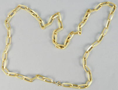 18K gold large link necklace, 55 grams.: 18K gold large link necklace, 55 grams.