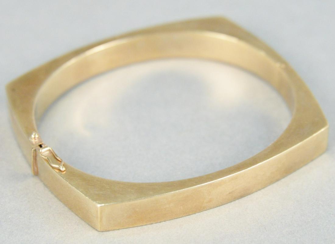 10K Gold square bangle bracelet. 16.7 grams total (1 of 3)