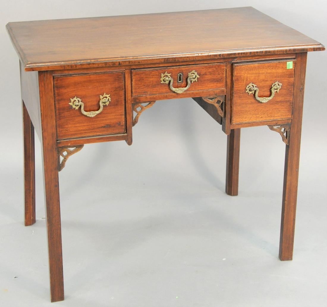 George III mahogany dressing table, with three drawers, (1 of 3)