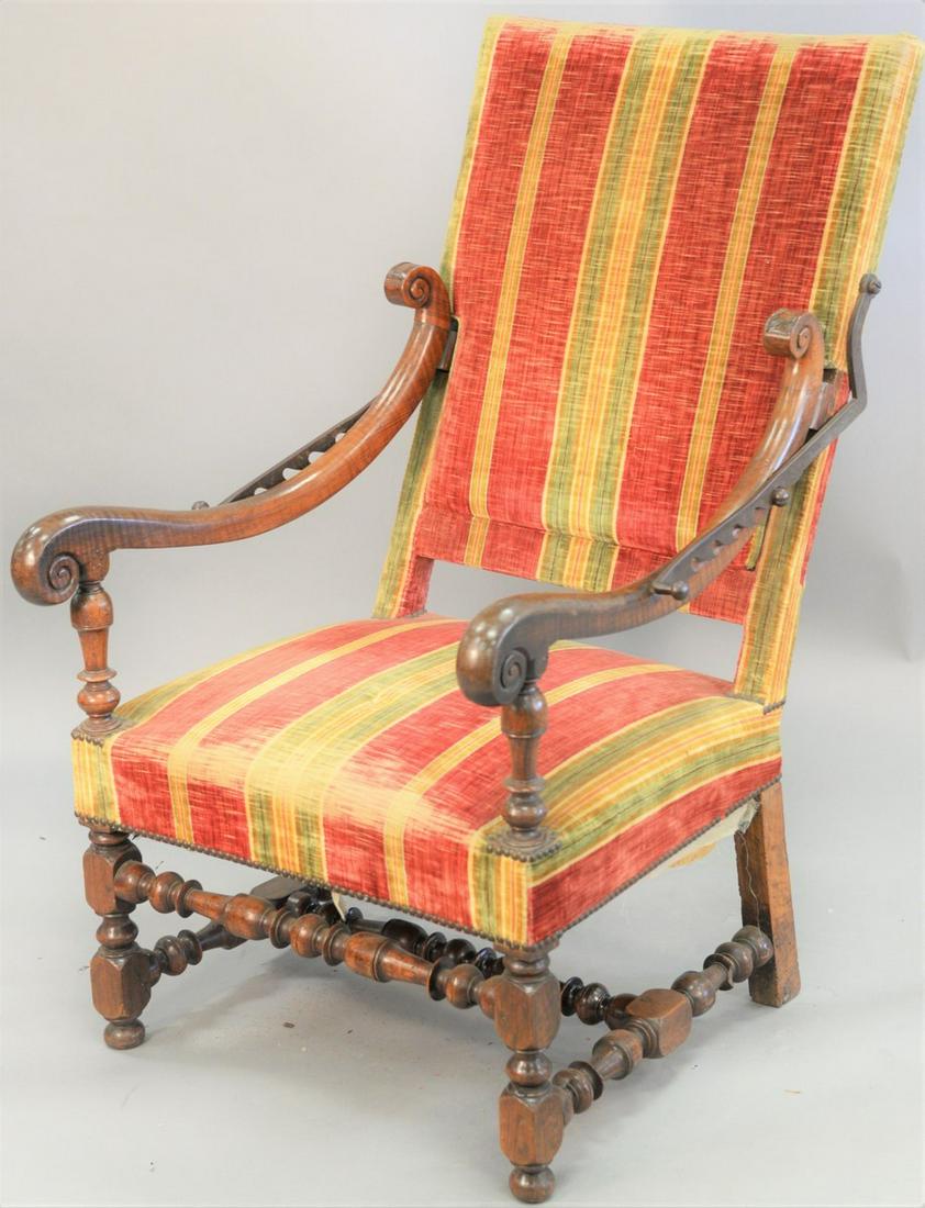 Queen Anne style mahogany armchair, convertible to make (1 of 4)