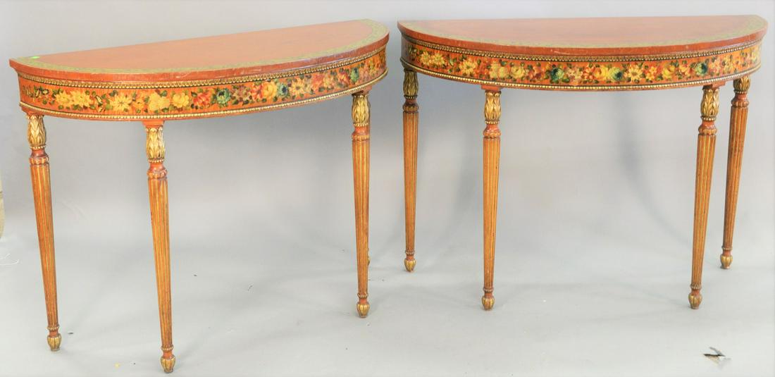 Pair of Irwin Edwardian style console tables. ht. 33 (1 of 6)
