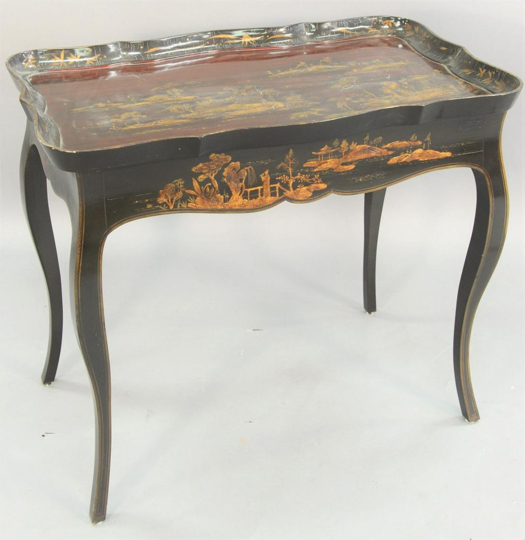 Louis XV style Chinoiserie decorated table, with (1 of 4)