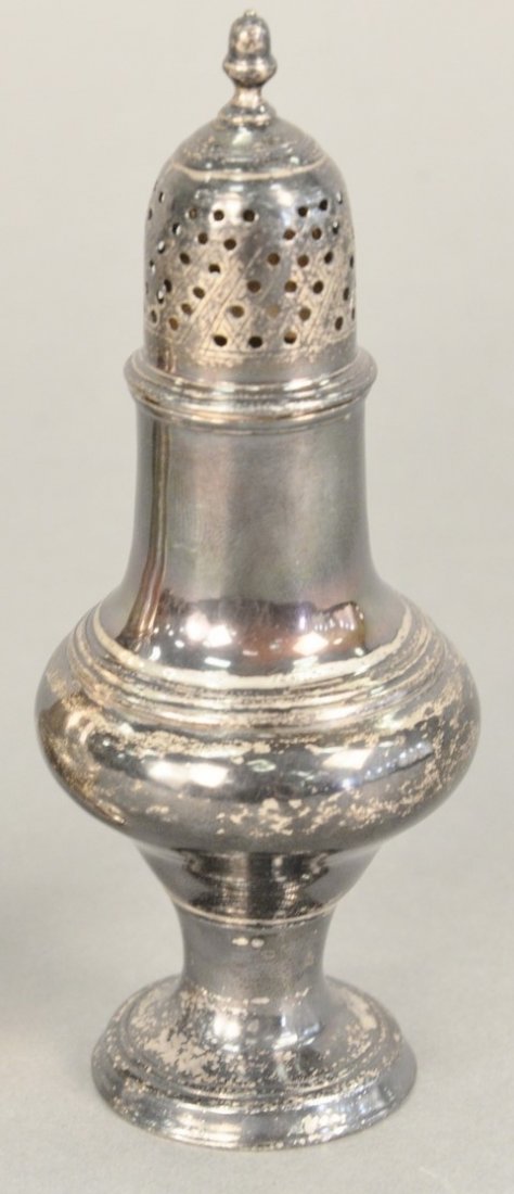 Early sterling silver caster, ht. 5 1/2", 2.9 t.oz. (1 of 4)