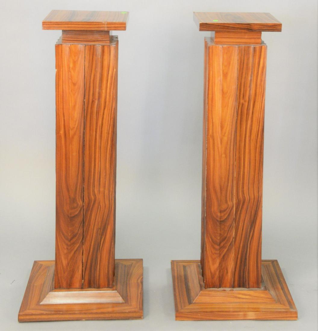 Pair of Contemporary pedestals, ht. 43 in., top 12" x (1 of 4)