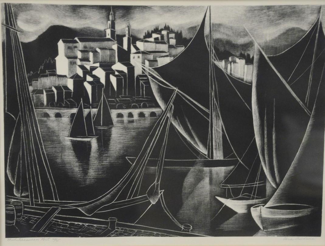 Vera Andrus (1896 - 1979), lithograph, "Mediterranean (1 of 3)