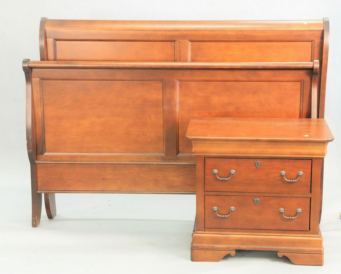 Two piece lot to include queen sleigh bed and night tab (1 of 4)
