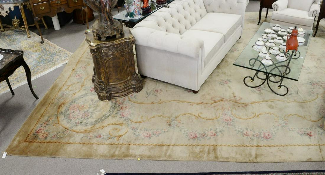 Tai Ping Aubusson style carpet, beige with floral (1 of 5)