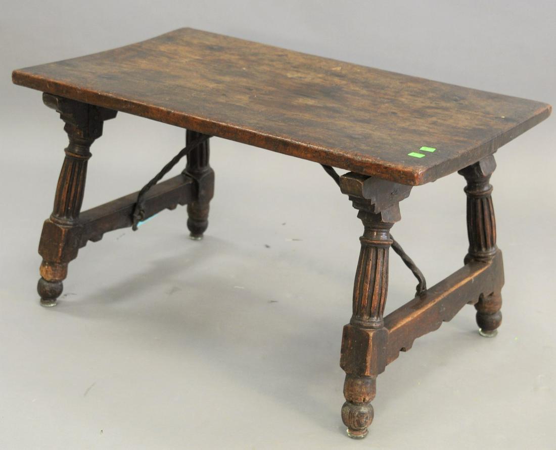 Spanish Walnut Low Folding Table, having iron supports (1 of 3)