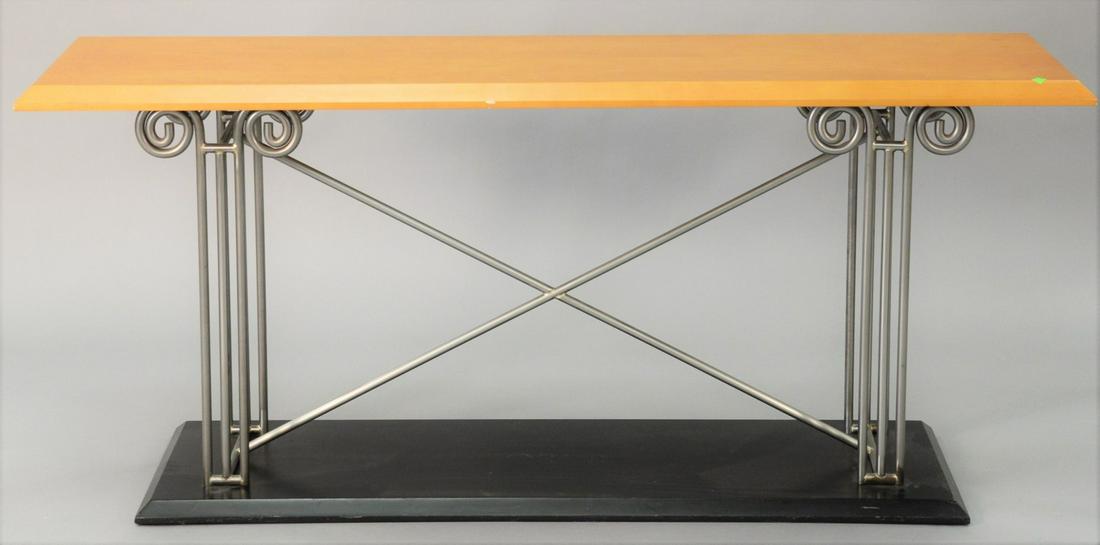 Three piece lot to include Contemporary sofa table and (1 of 5)