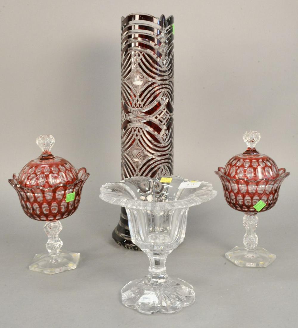 Four piece crystal lot to include Val St. Lambert (1 of 3)