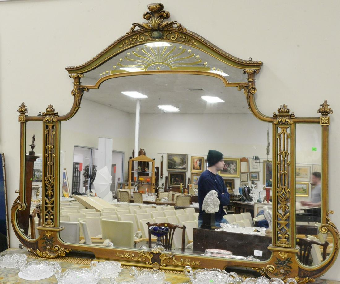 Large decorative mirror, having yellow mirror (1 of 4)