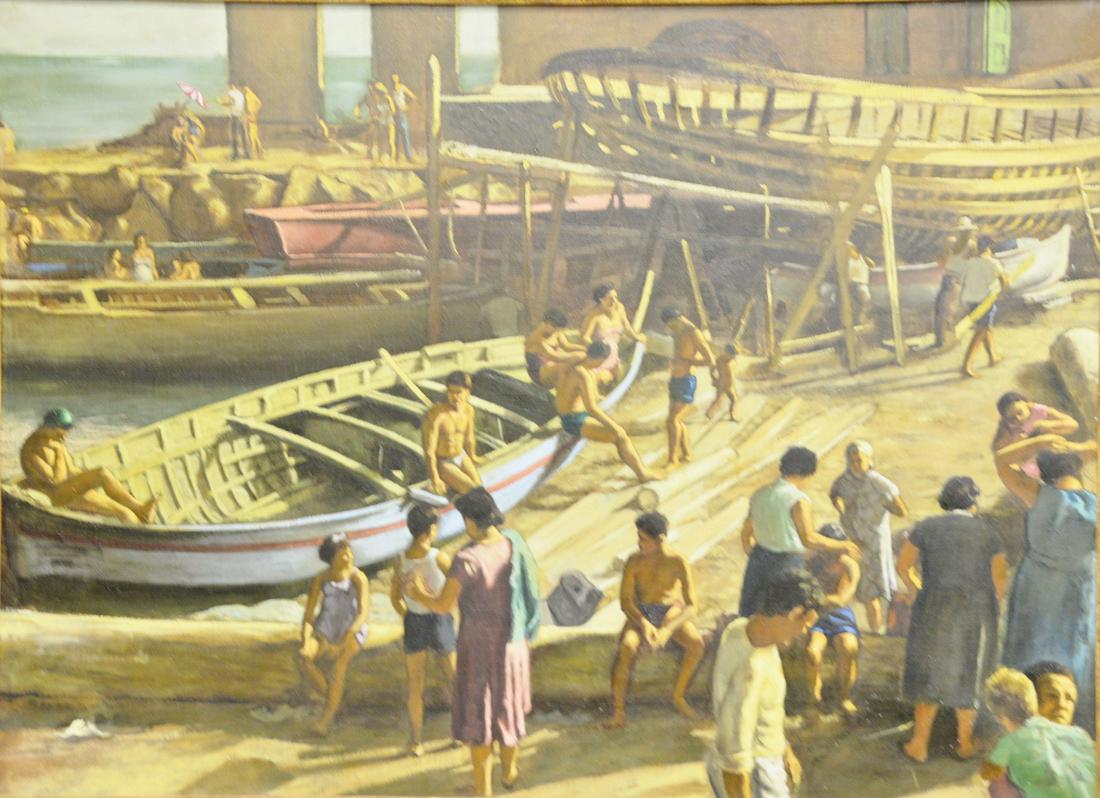 Jason B Fishbein (B1937), oil on canvas, Island Beach: Jason B Fishbein (B1937), oil on canvas, Island Beach Jetty, signed lower left JB Fishbein. 28" x 37 1/2". Provenance: The Estate of Ed Brenner, Short Hills N.J.