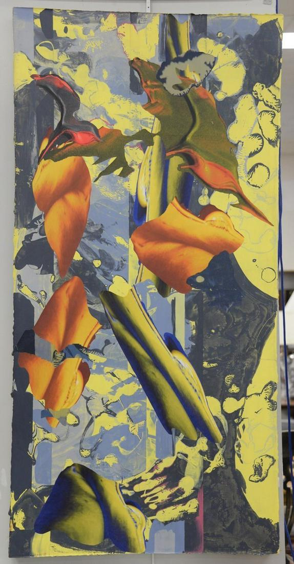 Gary Bandy, abstract on canvas, unsigned, 56" x 28".: Gary Bandy, abstract on canvas, unsigned, 56" x 28".