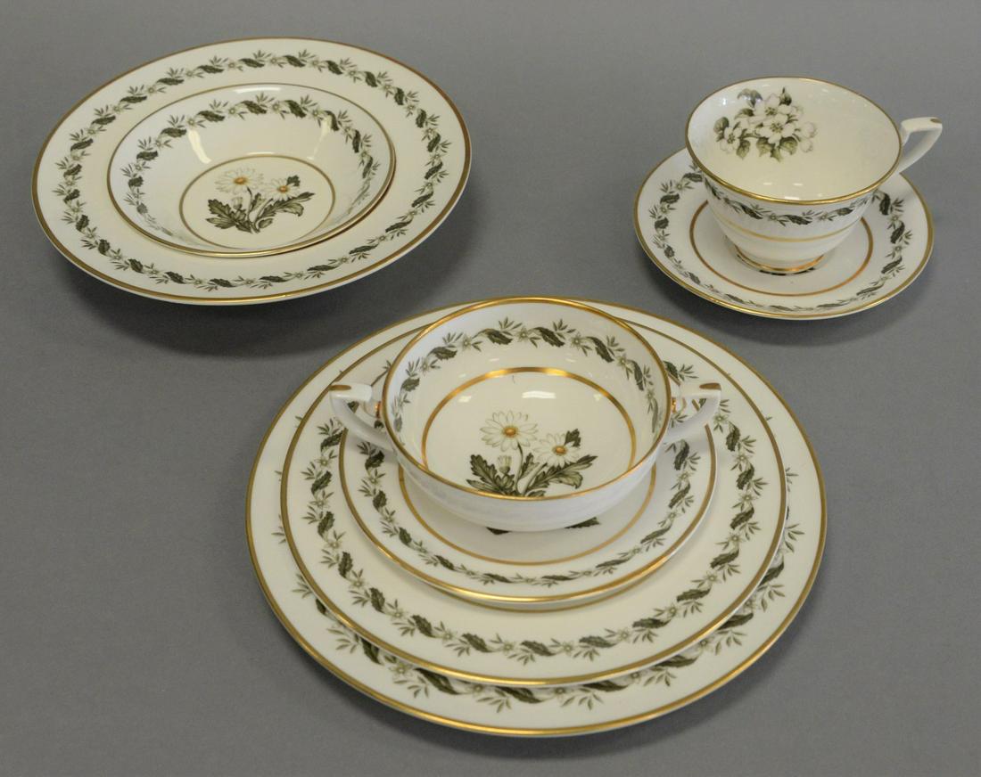 Royal Worcester "Bernina" china service, includes: Royal Worcester "Bernina" china service, includes plates, tureen, serving platter, cups, teapots, etc., 124 pieces.