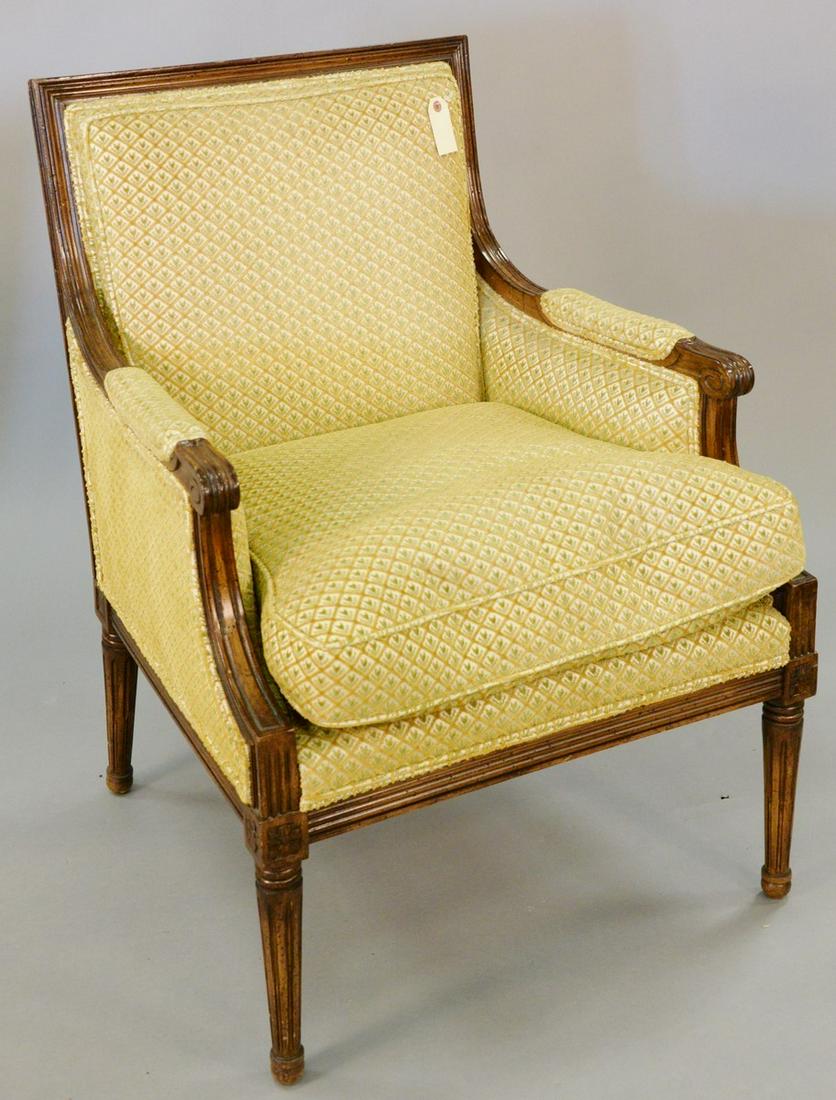 Louis XVI style Bergere, 35 1/2" h. x 26 1/4" w.: Louis XVI style Bergere, 35 1/2" h. x 26 1/4" w.