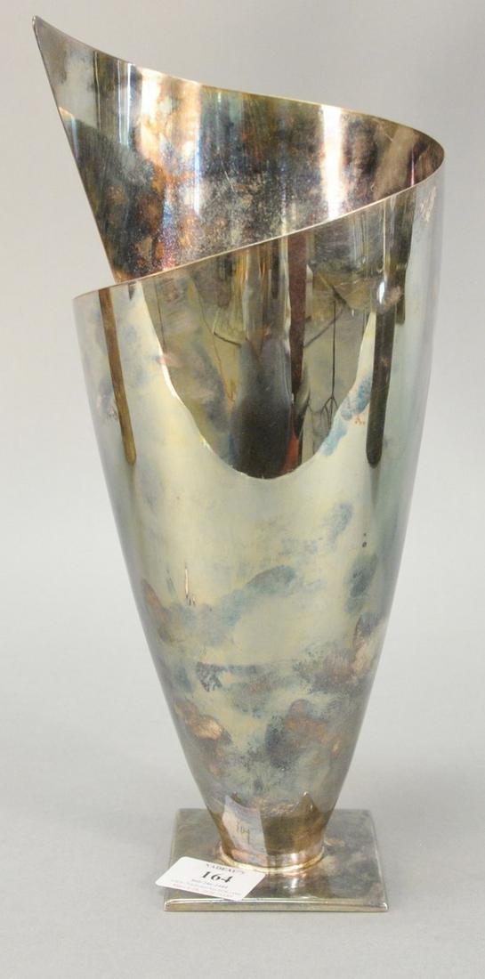 Maison Desny silver plated vase marked "Desny, Paris,: Maison Desny silver plated vase marked "Desny, Paris, Made in France Depose", 13 1/2" h.