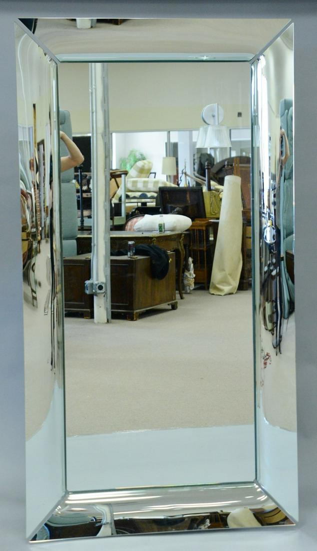 Philippe Starck Fiam mirror, "Caadre" with light and: Philippe Starck Fiam mirror, "Caadre" with light and curved glass frame, 76 1/2" x 41".
